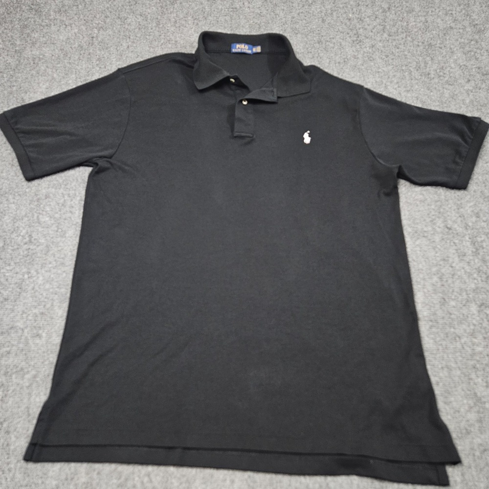 Polo Ralph Lauren Polo Shirt Mens XLT Black Cotton Pique Pony Logo Classic Fit